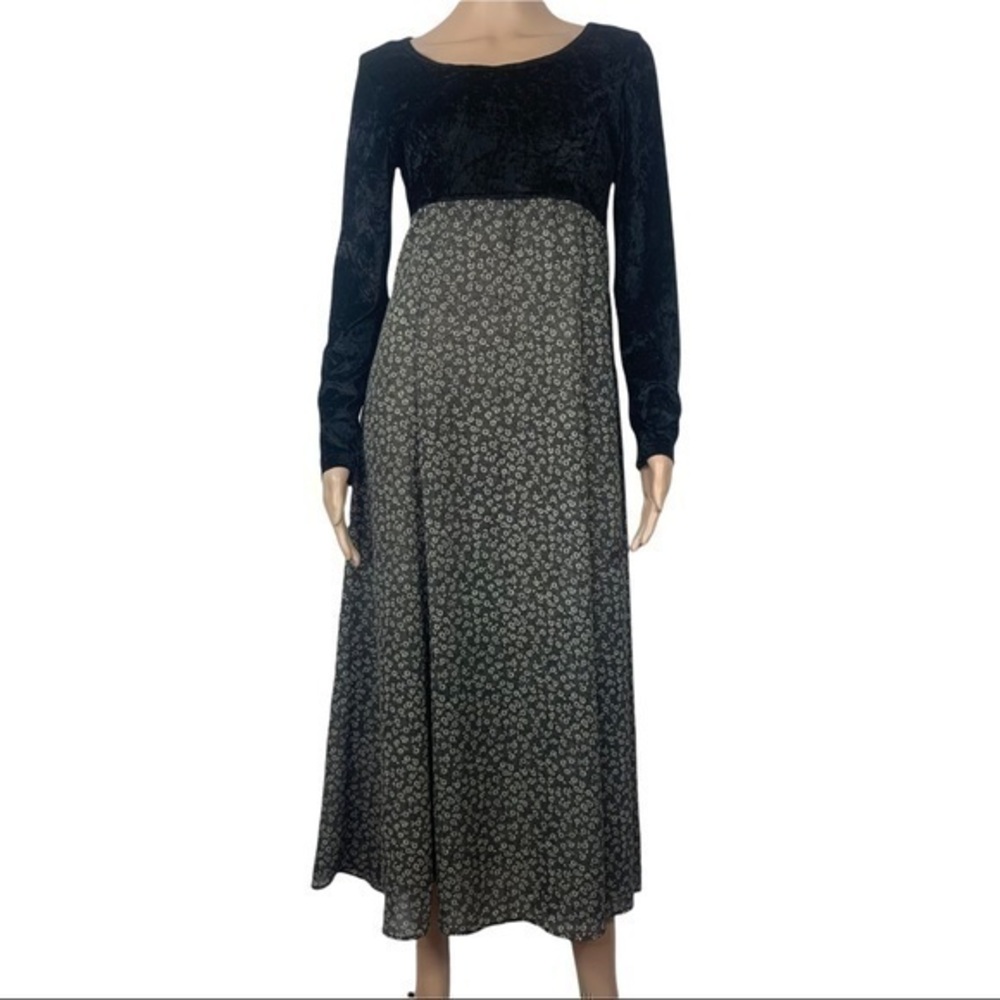 Jonathan Martin Women Maxi Dress Black Gray Sz 7 Long sleeve